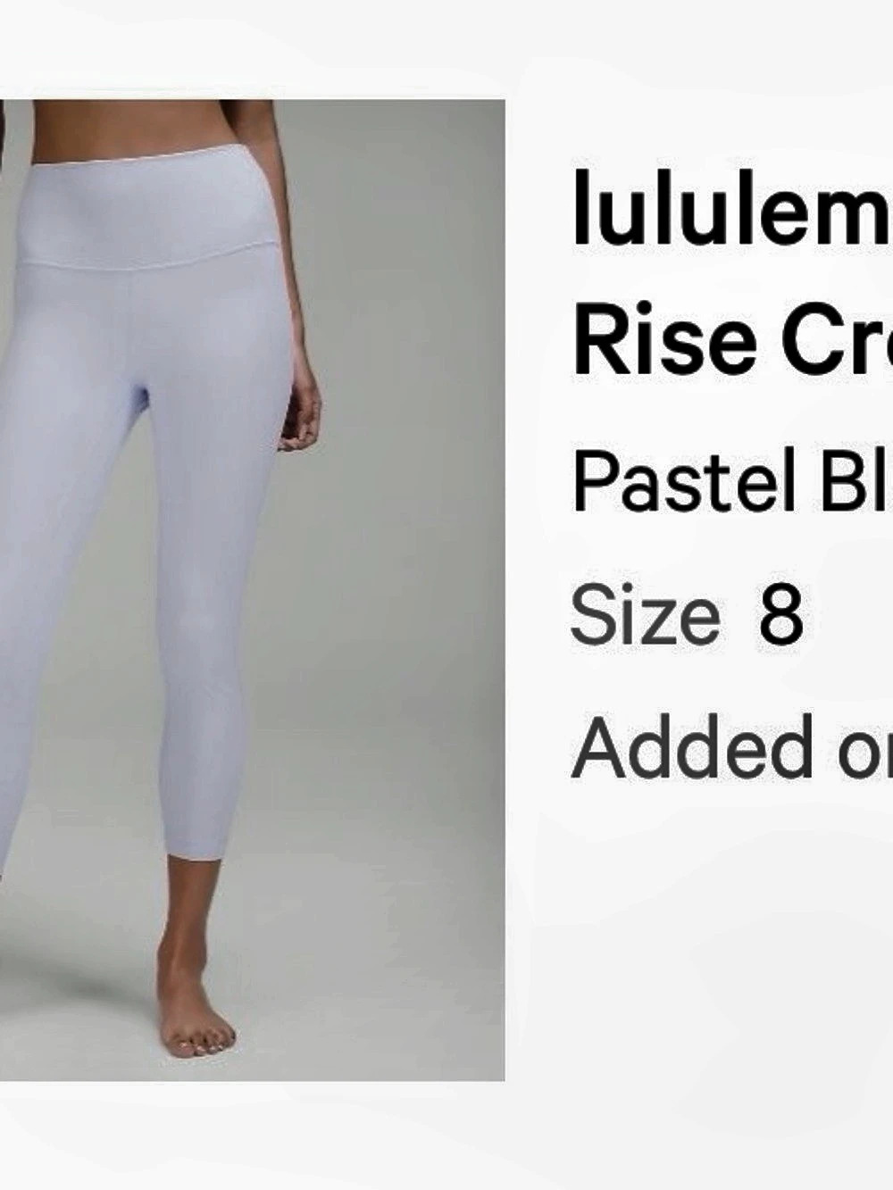 Lululemon Align High-Rise Crop 23" Leggings pastel blue Size 8 Like New